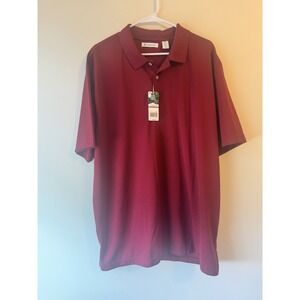 Cubavera Mens Dark Burgundy Color Polo Shirt Sz.XXL/100% polyester/Ribbed Fabric